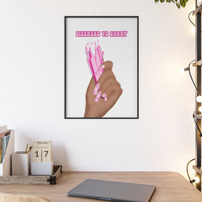 Licensed To Carry Posters with Wooden Frame, Wall Art